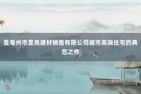 是亳州市显亮建材销售有限公司城市高端住宅的典范之作